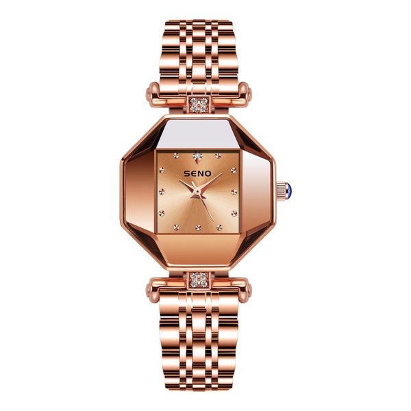 Relógio feminino relógios de moda de luxo de alta qualidade com pequena banda de aço quadrado à prova dwaterproof água quartzo-bateria 29mm relógio