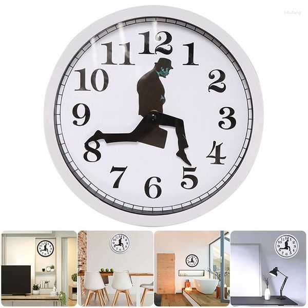 Wanduhren, von britischer Komödie inspiriert, Ministry of Silly Walk Clock, Komiker, Neuheitsuhr, lustig, leise, modische Heimdekoration