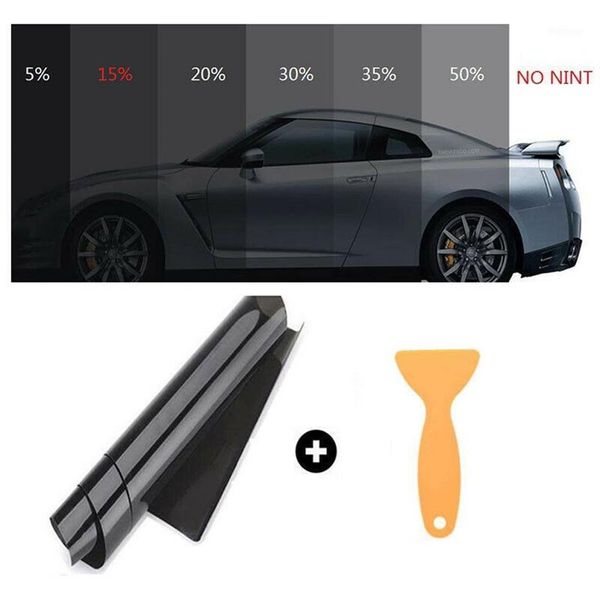 Parasole per auto 20% VLT Black Pro Home Glass Window Tint Tinting Film Roll Foils Anti UV Solar Protection Sticker Films Scraper291P