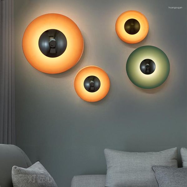 Lampada da parete Moderna Rotonda Soggiorno Comodino LED Sconce Light Camera da letto Loft Nordic Laos Designer Home Decor Illuminazione KAISHA