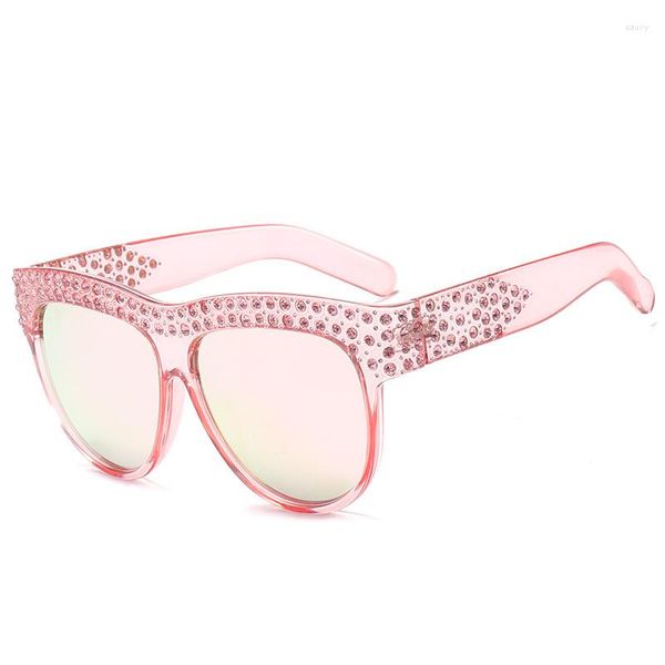 Óculos de Sol Óculos de Sol Masculino Quadrado Diamante Feminino Grande Strass Glitter Cristal Eyewear De Sol Oculos UV400