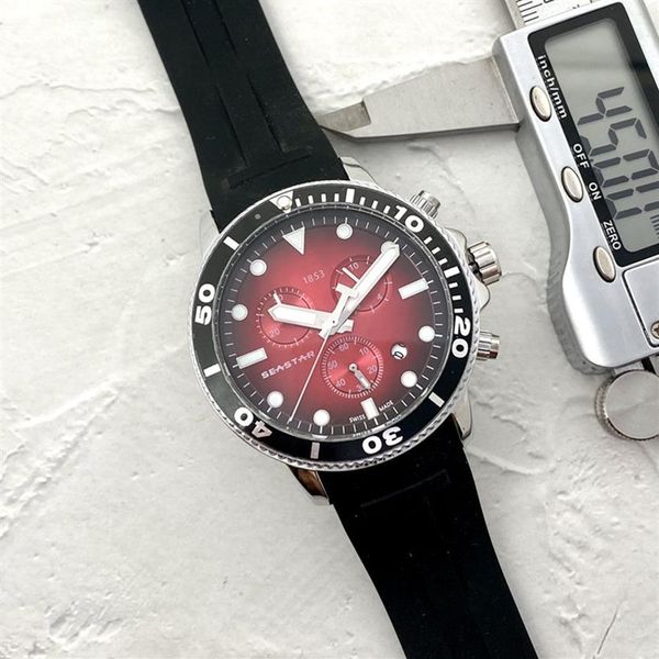 Relógios de pulso para homens 2022 novos relógios masculinos com diâmetro de 42 mm, relógio de quartzo com mostrador completo SEASTAR 1853 marca de luxo superior cronógrafo Cloc310l