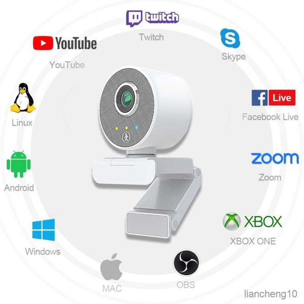 Webcams 1080P Humanoid Auto Tracking Câmera de Redução de Ruído para Webcam de Vídeo Online R230728