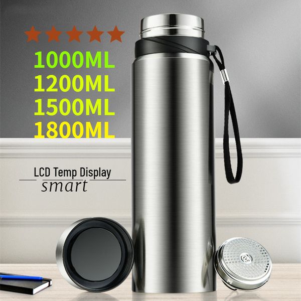 Tumblers Thermo Pot Thermos Bottle 1500 1800 мл двойной стенки из нержавеющей стали изолированной вакуумной колбы чашка для питьевой посуды Термическая круглая вода 230727