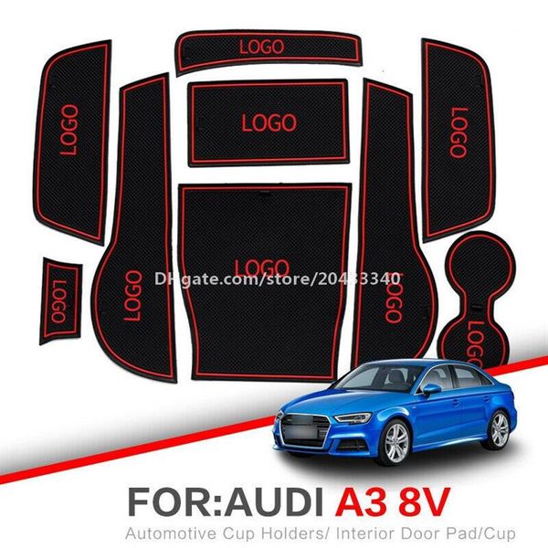 Auto-Tor-Slot-Pad, Wasser-Untersetzer, rutschfeste Innenmatten für Audi A3 2013-2019280H