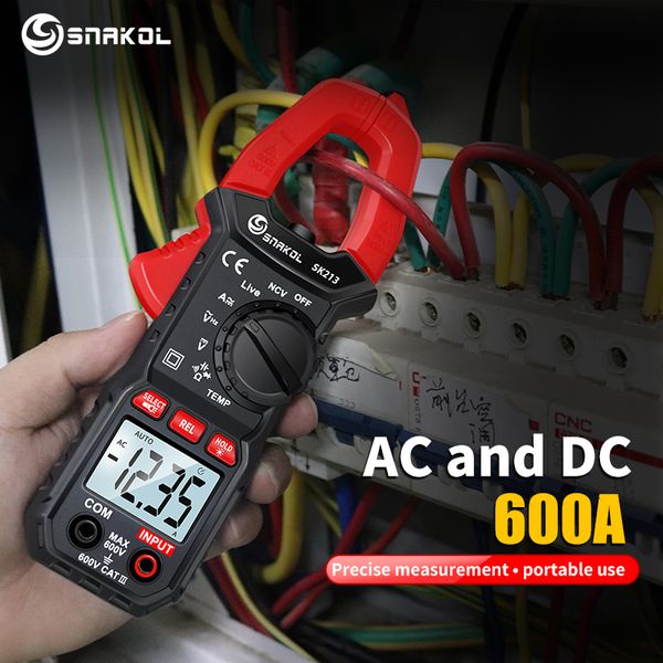 Метки зажима Snakol Digital Clamp Meter 600A Текущий RMS Smart Plier Ammere Auto Rang 6000 Multiemeter DC AC напряжение HZ OHM NCV Тестер 230728