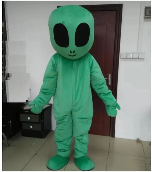 Halloween grüne UFO-Aliens-Maskottchen-Kostüme, Cartoon-Charakter-Outfit, Anzug, Weihnachten, Outdoor-Party-Outfit, Werbebekleidung in Erwachsenengröße