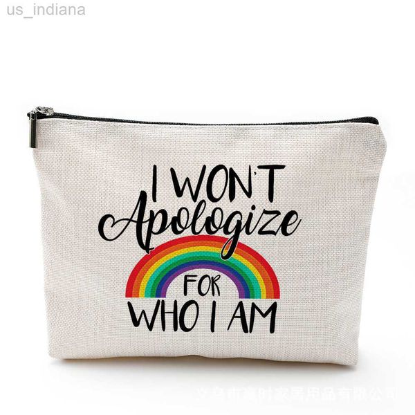 Bolsas de cosméticos estojos para presente LGBT bolsa de maquiagem orgulho gay bolsa de cosméticos We Are All Human Equality mulheres carteiras masculinas porta-cartões telefone Z230731