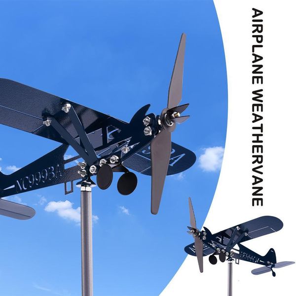 Decorazioni da giardino Aereo in metallo Weathervane 3D Piper J3 Cub Girandola a vento Mulino a vento Decor Home Outdoor Roof Plane Indicator Direct P1C8 230727