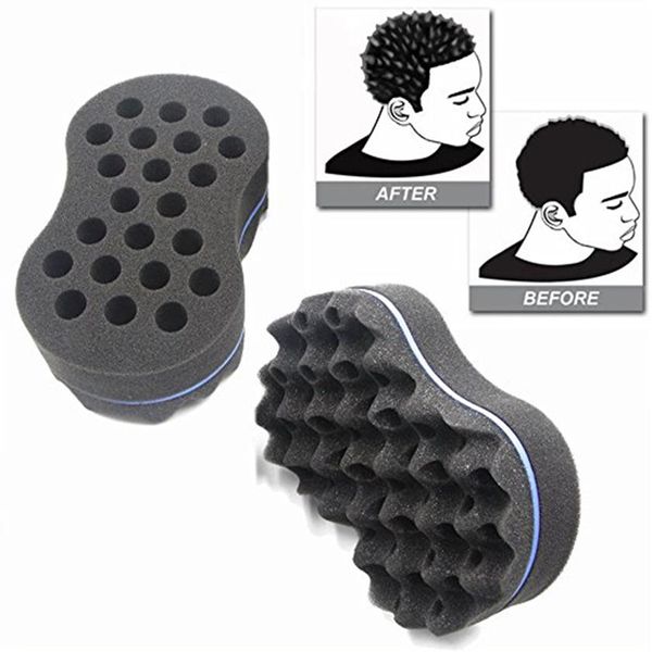 Marke Doppelseitige Welle-förmigen Schwamm garten Pinsel Multi-löcher Seite Geflecht Haar Curl Welle Pinsel Haar Styling tools260A