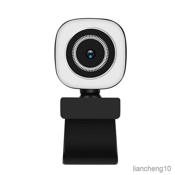 Webcams 2K/1080P Webcam Foco Automático Computador PC Câmera Com Ring Light Fast Accurate Autofoucs Flexível Clipe R230728
