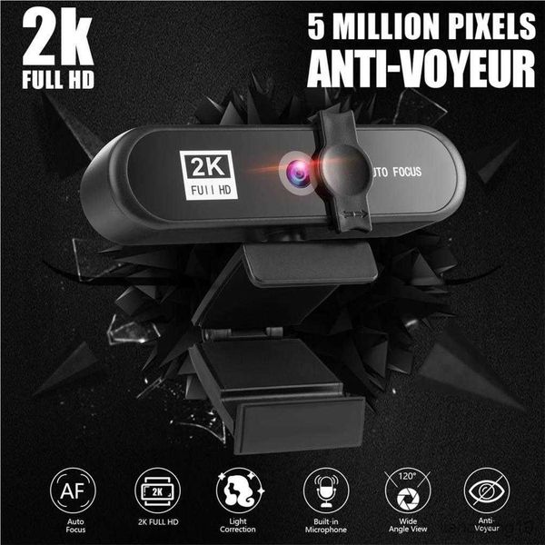 Webcam Webcam 4K 2K Fotocamera Videocamera Microfono Computer Desktop Riunione Live Streaming Video Skype Privacy R230728