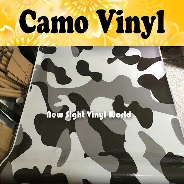 Arctic Camo Vinyl Wrap Snow Camouflage Vinyl Film Bubble per Car wrapping Size1 50 30m Roll3317