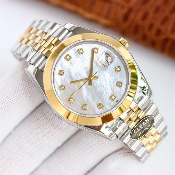 Relógio chumbo para escritório relógios femininos relógios masculinos relógio de pulso feminino datejust 36mm 3235 movimento ostra pulseira caixa de ouro branco rom257d