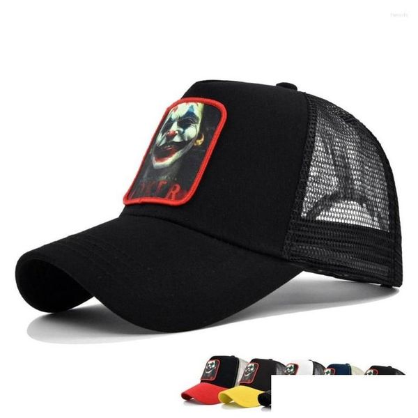 Top kapaklar yaz erkekleri beyzbol örgü kemik kamyoncu şapkaları kadınlar için nefes alabilen güneş şapkası palyaço nakış casquette baba balıkçılık şapkası damla de dhle7