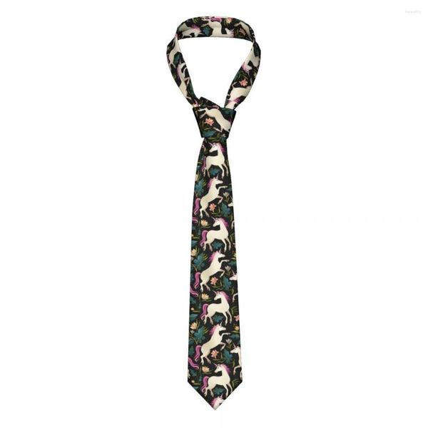 Papite da uomo cravatta classica classica fata foresta unicorni cravatte stretti collare stretto regalo casual accessori regalo