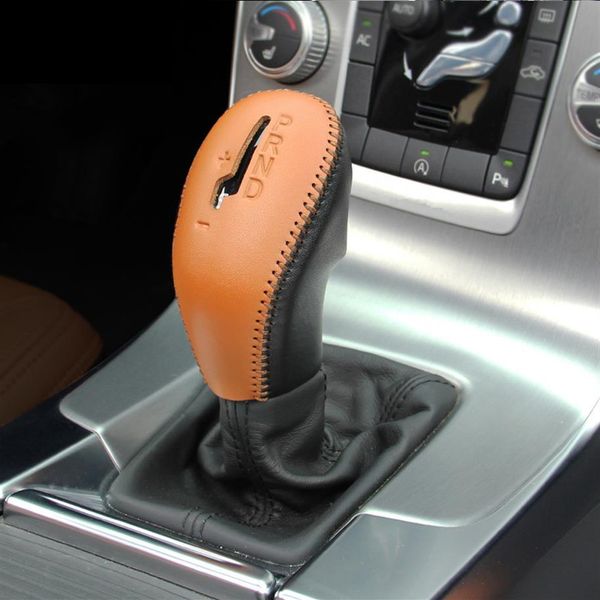Echtes Leder Mittelkonsole Gangschaltung dekorative Hülle Handbremse Schutzhülle für Volvo XC60 S60 V60 V40239r