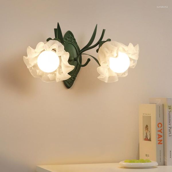 Wandleuchte Led 2023 Französisch Rustikal Wohnzimmer Blumenlampen Zurück Korridor Gang American Vintage Schlafzimmer Nachttischlampen