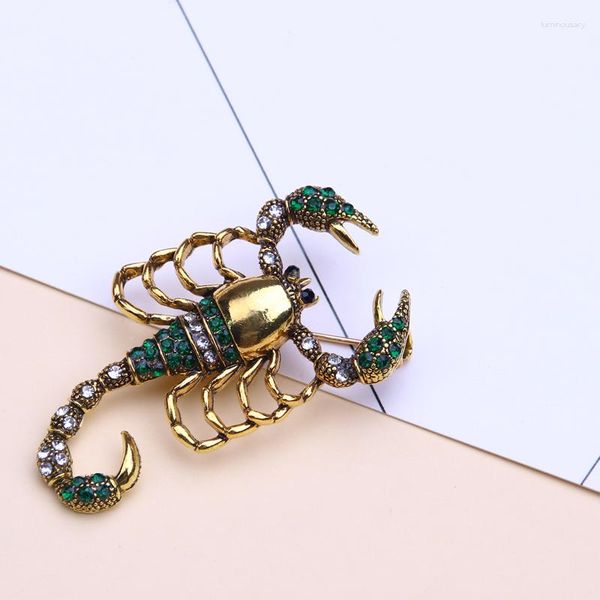 Broschen Skorpion Insekt Brosche Emaille Pin Metall Revers Männer Schmuck Geschenke für Frauen Strass Broschen