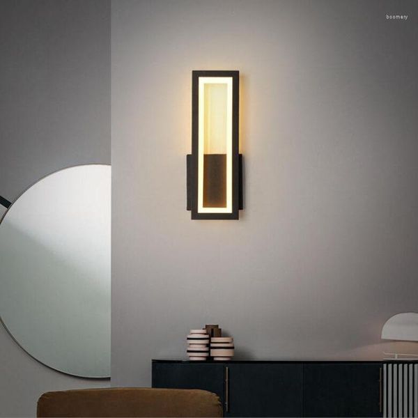 Applique Stile Moderno Luce Led Alluminio Nero/Bianco 16W Interno Per Comodino Camera Corridoio Decorazione Staris