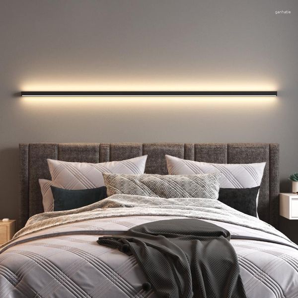 Lampada da parete minimalista striscia LED camera da letto comodino luce moderna soggiorno di lusso ed el