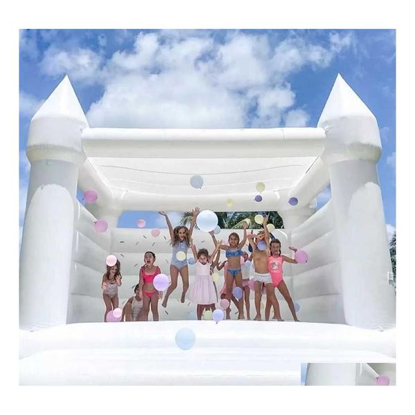 Рекламные надувные лодки 4.5x4,5 15x15ft FL PVC Modern Kids Adt Надувные белые бензинские домики Коммерческий уборщик Bouncy Castle CE Weddi Otyf5