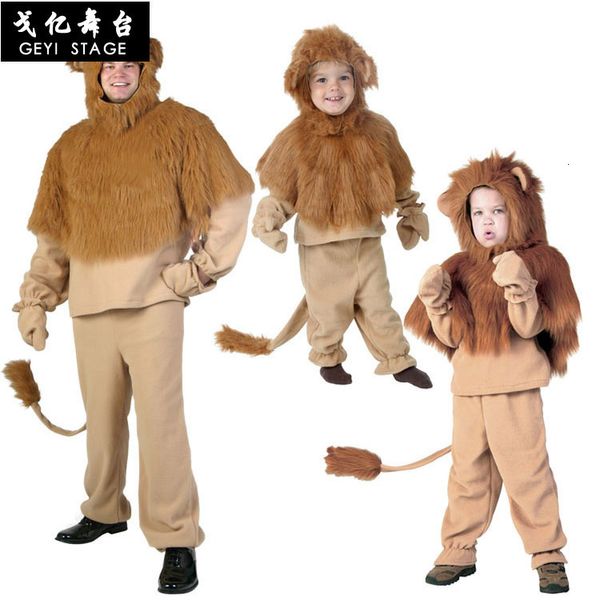Cosplay Perücken Halloween Kinder Cosplay Kostüm Tier Karneval Leistung Männer Kinder Lange Haare Löwen Kleidung 230727
