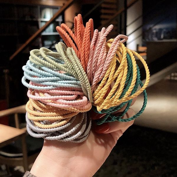 50 pz/lotto Stile Della Corea Senza Soluzione di Continuità Treccia A Spirale Elastico Dei Capelli Delle Ragazze Fasce Elastiche Dei Capelli Scrunchies Fascia Titolare Coda di Cavallo Gum Bambini Accessori Per Capelli 2305