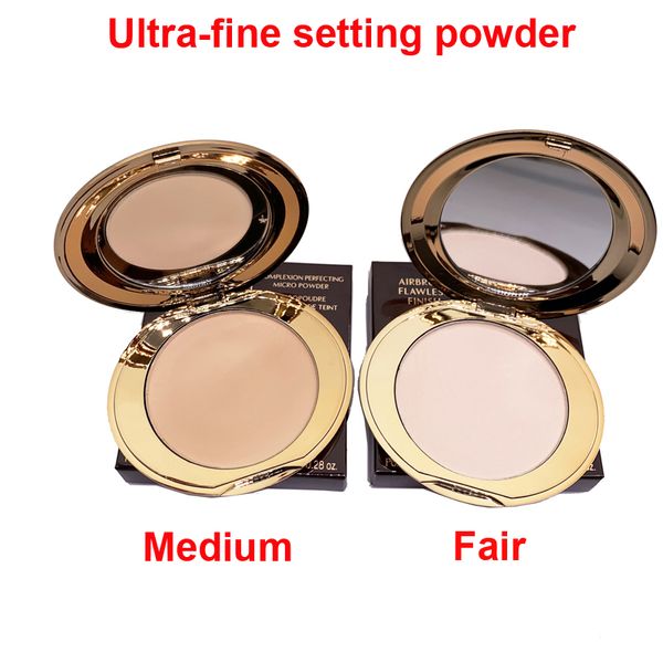 Airbrush Flawless Finish Setting Powder 8g Complexion Perfecting finish Micro Powder 2 Cores Fair e Medium Face Makeup