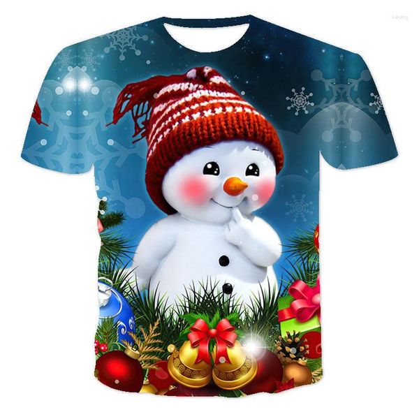 Herren-T-Shirts, Weihnachtsfeier, fröhliches und Damen-Karnevals-T-Shirt, 3D-gedruckte Hip-Hop-Persönlichkeit, Rundhalsausschnitt, modische Kurzarm-Kleidung