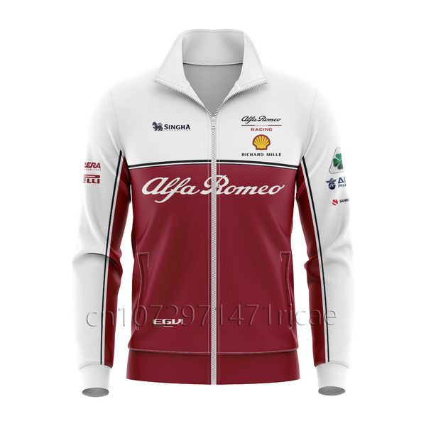 Erkek Ceket Sezon Yarışı Hatıra Sweatshirt Alfa Romeo Fan Zippered Hoodie Formula One Shirt Pullover 230727