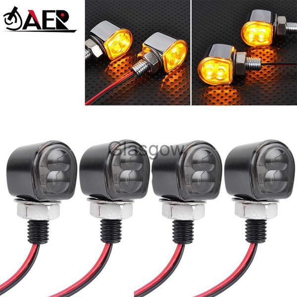 Motosiklet aydınlatma mini LED motosiklet dönüş sinyali göstergeleri yanıp sönen ışıklar Amber flaşör sinyali Intermitentes Moto 8mm 12V Cafe Racer Bobber X0728