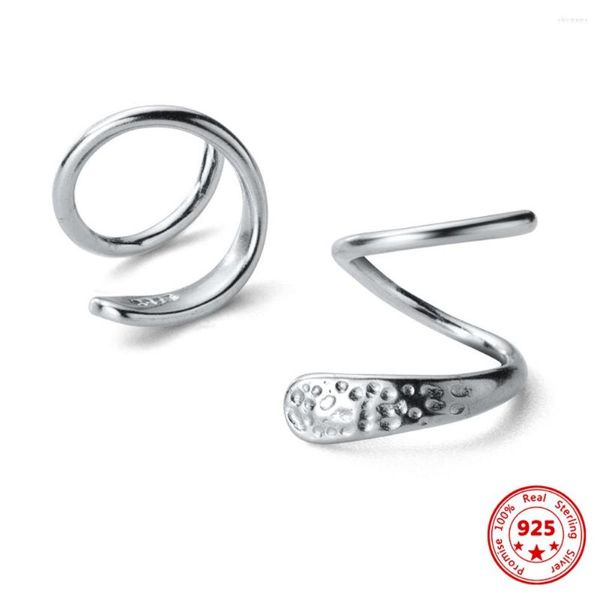 Creolen im koreanischen Stil, einfache Spirale, Ohrkreis, 925er Sterlingsilber, Modedesigner-Schmuck, Geschenk für Freundin