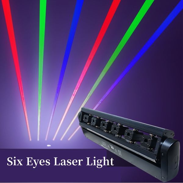 Laser Laser Laser Laser a sei occhiali Moving Lighting Bar Stage Effec Disco DJ Party Wedding Concert Stage Laser Lighting