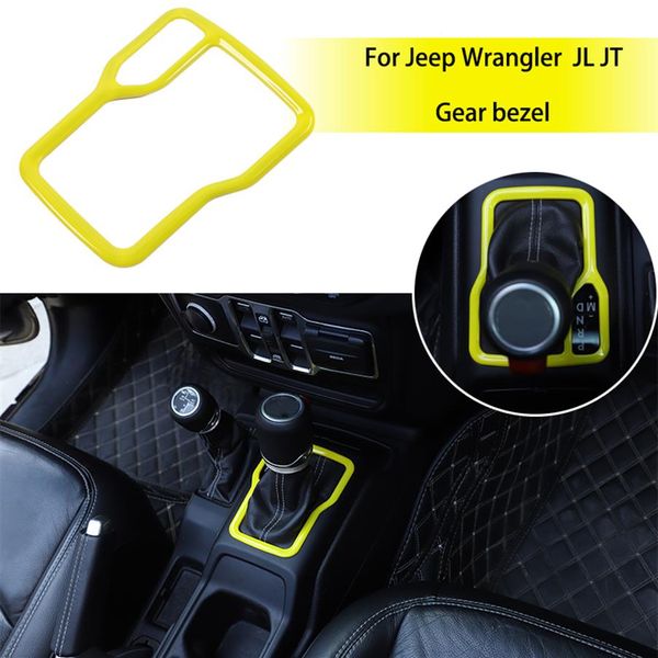 Amarelo Abs Gear Shift Red Decoraion Cover Para Jeep Wrangler JL JT 2018 Factory Outlet Auto Acessórios Internos 276H