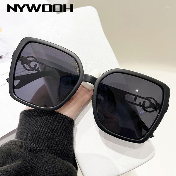 Солнцезащитные очки nywooh vintage rivet square woman Женщины дизайнерские дизайнерские личности солнечные очки для мужчин модные ретро Oculos de