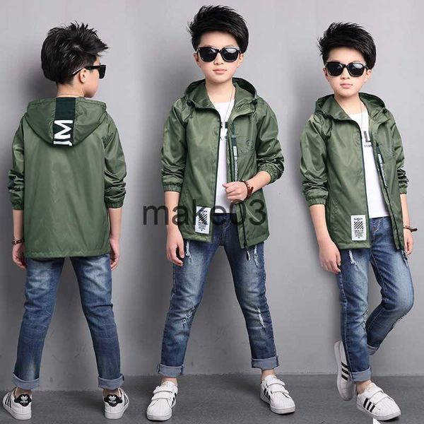 Jacken 2022 Frühling Herbst Jacken Für Jungen Mantel Mit Kapuze Bomber Jacke Grün Jungen Windjacke Winter Jacke Kinder Kinder feste Jacke J230728