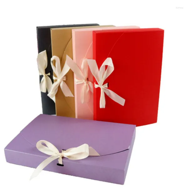 Confezione regalo 5 pezzi Carta perlata Abbigliamento Cartone Asciugamano Biancheria intima Squisita scatola Sciarpa di seta Pigiama Camicia Borsa da imballaggio