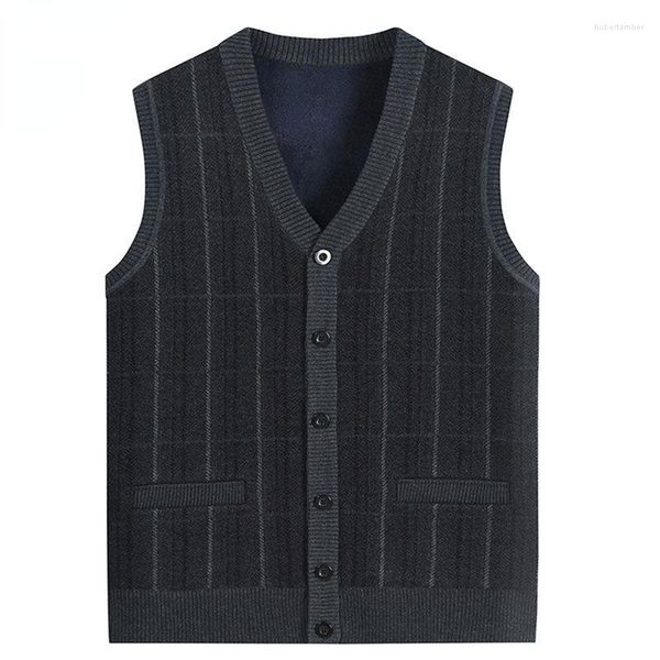 Gilet da uomo 2023 Style Spring And Autumn Stripe Maglione Gilet Cardigan maschile lavorato a maglia Top Classic A89