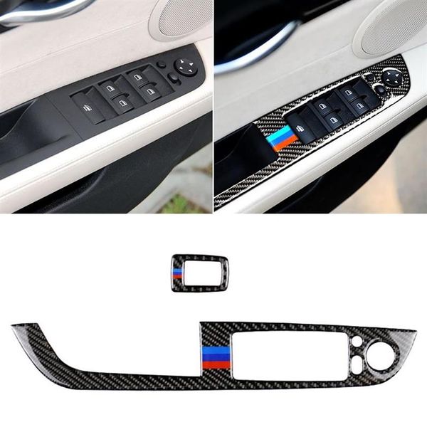 Pannello alzacristalli in fibra di carbonio per auto con chiave pieghevole Adesivo decorativo a tre colori per BMW Z4 2009-2015 Adatto per guida a sinistra223M