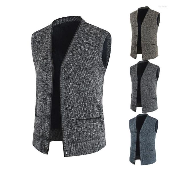 Gilet da uomo Moda Maschile Primavera Autunno Gilet Tinta unita Maglioni casual Uomo Cappotto slim fit Giacca senza maniche Abbigliamento