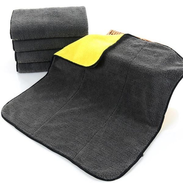 2X 800gsm 45cmx38cm Super Thick Plush Microfiber Car Cleaning Panos Car Care Microfibre Wax Polishing Detailing Toalhas 218D