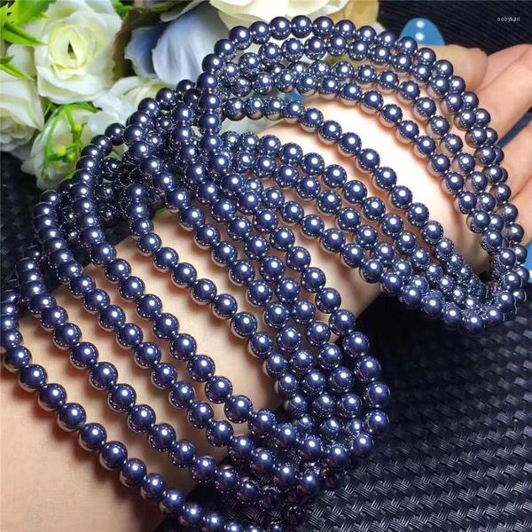 Strand Natural Terahertz Wave Gems Stone Round Beads Healing Women Nice Bracciale 10mm