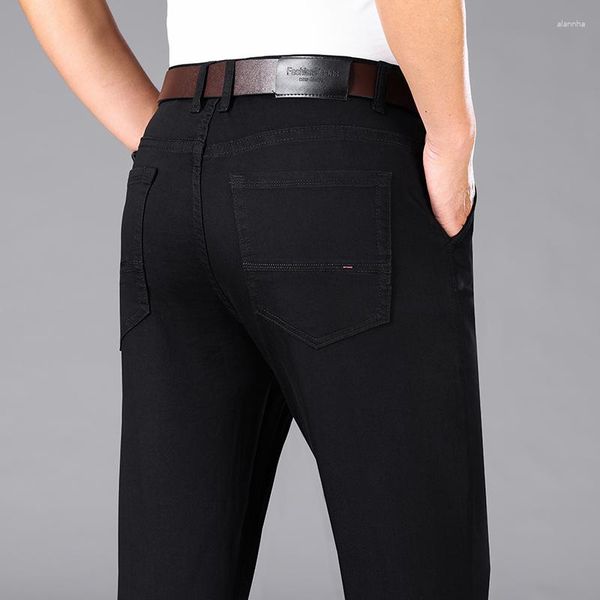 Männer Jeans 2303 Luxus Dünne Business Casual Stretch Regular Fit Schwarz All-match Denim Hosen Mode Hosen Männlich