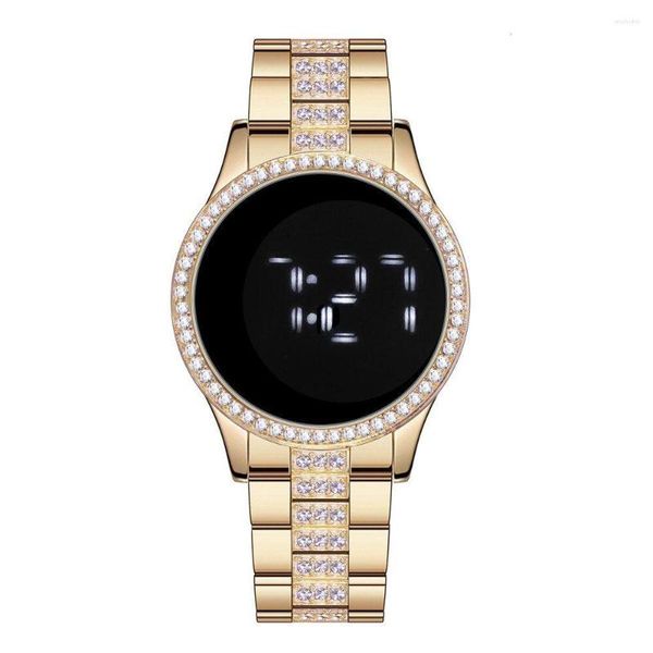 Orologi da polso Orologio da donna Touch Screen LED Digital Ladies Luxury Diamond Cinturino da donna in acciaio al quarzo Relogio Feminino