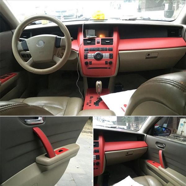 Para nissan teana j31 2003-2007 painel de controle central interior maçaneta da porta 5d fibra de carbono adesivos decalques estilo do carro accessorie238w