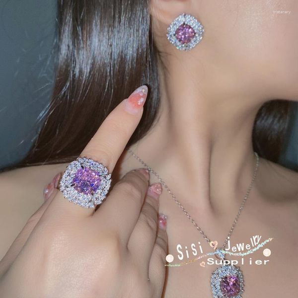 Серьги по ожерелью устанавливают SISI Яркая принцесса розовая покрытая 18-карат-золотом