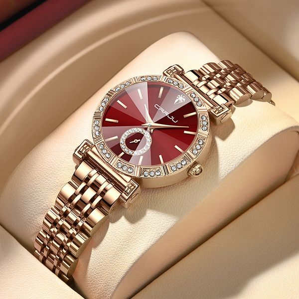 Orologi da polso CRRJU Marchio di moda di lusso Orologio da donna originale Impermeabile in acciaio inossidabile con diamanti Regalo Relogio Feminino 230727