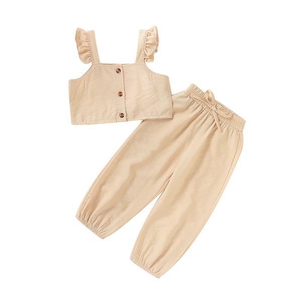 Set di abbigliamento Summer Fashion Toddler Kid Neonate Crop Top TshirtHarem Pants Abiti Grils Abbigliamento Set Abiti per bambini 230728
