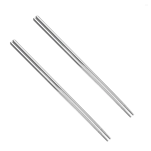 Conjuntos de louça 2 pares de pauzinhos para fritar Bento pauzinhos infantis utensílios de metal madeira natural coreano japonês